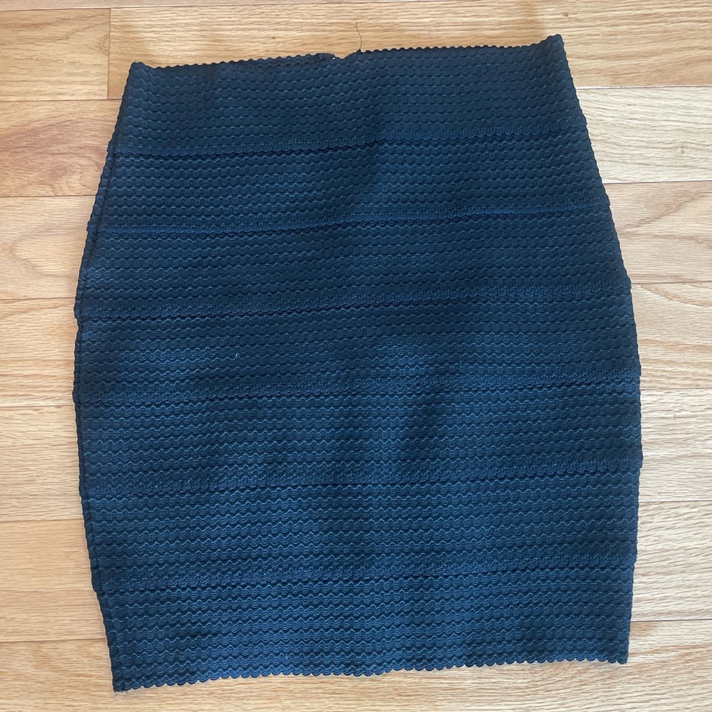 Xhilaration Black Textured Mini Skirt